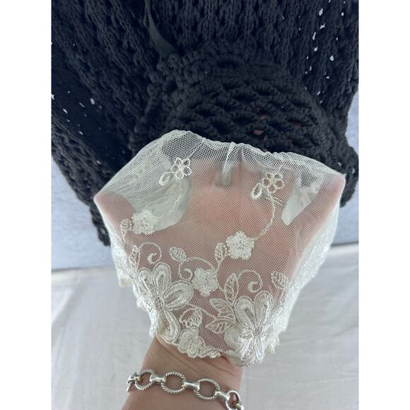 Two Twenty Two Women's sz Small Crochet Dress Tunic Coverup Boho Y2K - Picture 2 of 7